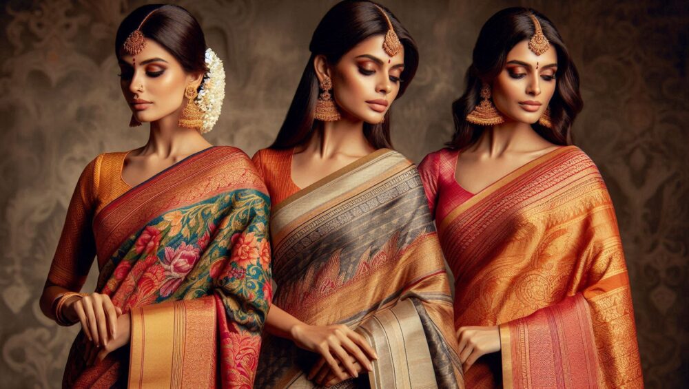 different types of banarasi silk sarees